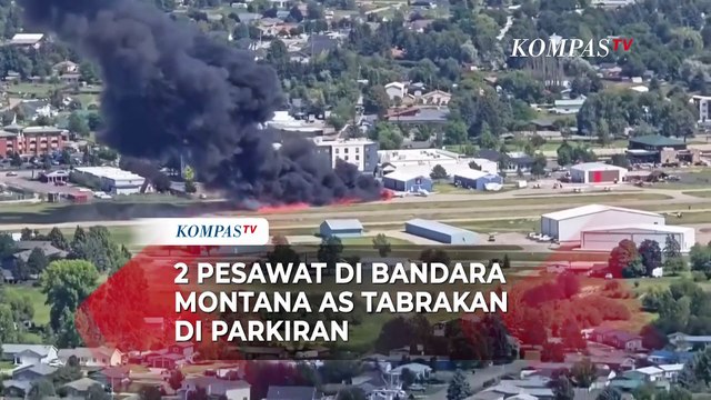 2 Pesawat di Bandara Montana AS Tabrakan di Parkiran, Picu Kepulan Asap Tinggi