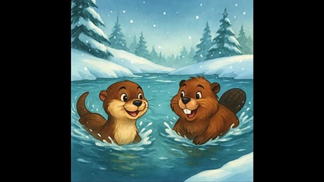 La loutre et le castor font la course sur le lac d’hiver - Contes de fées du Dakota du Nord