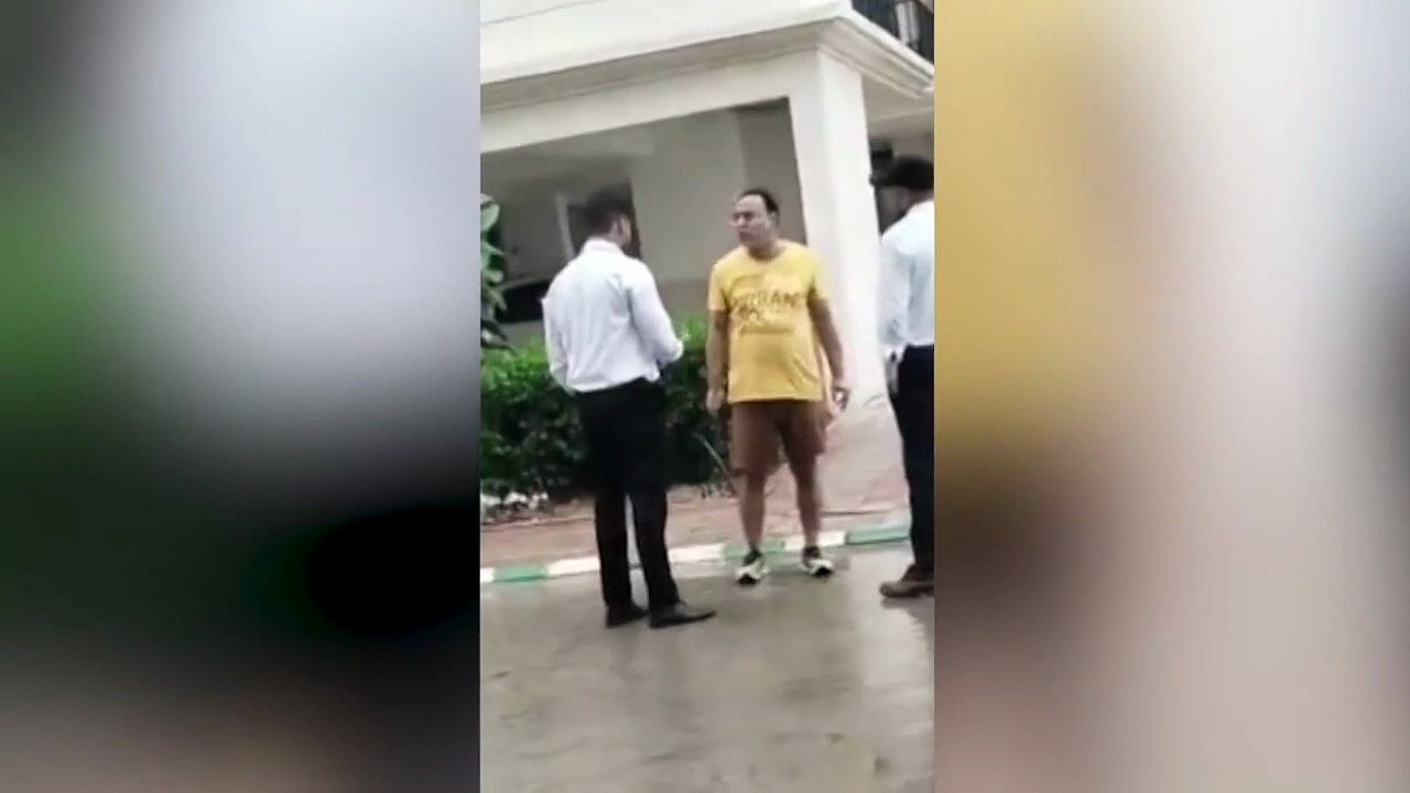 Video: Gurugram man stopped before entry into society points gun at security guard
