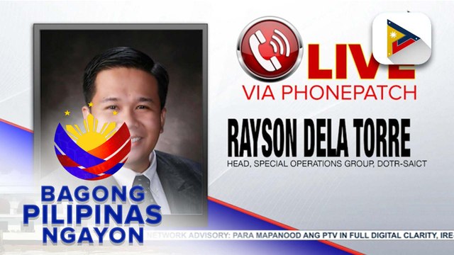 Panayam kay DOTR-SAICT Special Operations Group Head, Rayson Dela Torre ukol sa road worthiness inspection sa mga pang publikong sasakyan at sensitivity training para sa mga PUV drivers