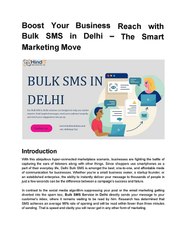 Boost Your Business Reach with Bulk SMS in Delhi – The Smart Marketing Move