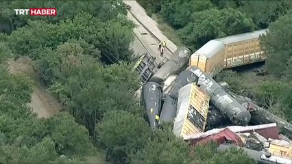 ABD'de tehlikeli madde taşıdığı değerlendirilen tren raydan çıktı