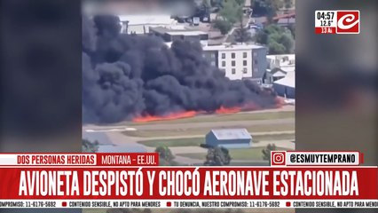 Avioneta despistó y terminó chocando con aeronave estacionada