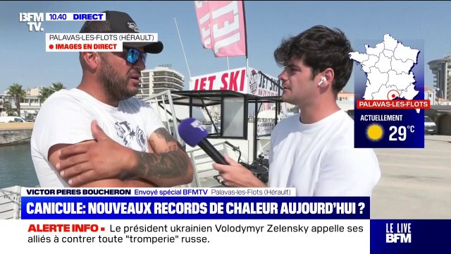 Canicule: Il y a grosse une baisse d'activité l'après-midi quand il fait chaud , explique un loueur de jetski à Palavas-les-Flots