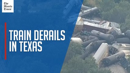 Aerials show aftermath of Union Pacific train derailment in Palo Pinto, Texas