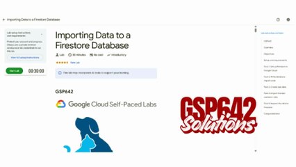 Importing Data to a Firestore Database | GSP642