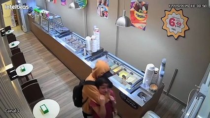 Suspeito de estrangular funcionária durante roubo a sorveteria em Chapecó é preso