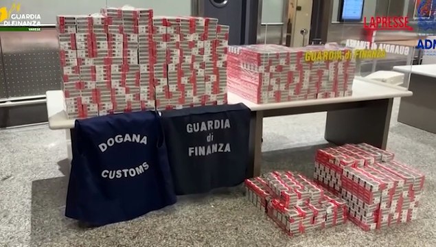 Malpensa, maxi sequestro di sigarette di contrabbando: 9 denunciati
