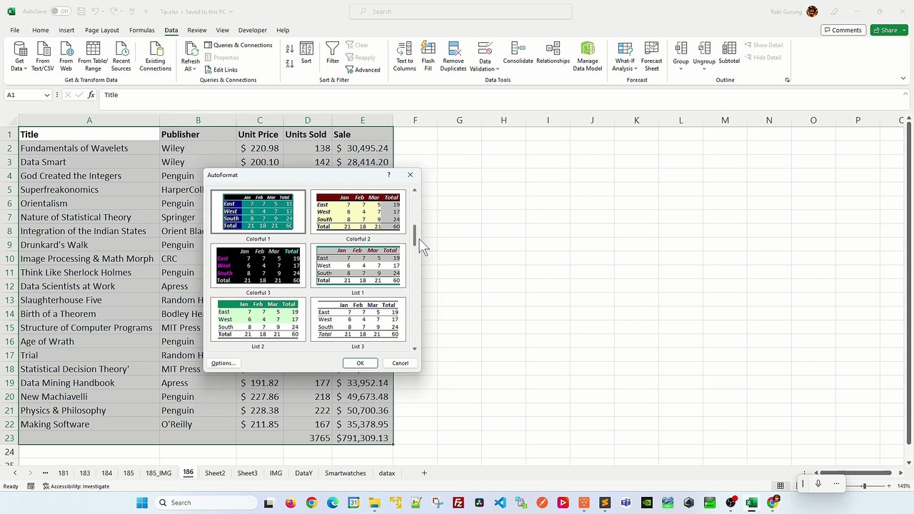 How to quickly format dataset table - Excel Tips and Tricks