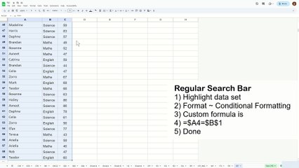 How to add a search bar with contains substring in Google Sheet - Excel Tips and Tricks
