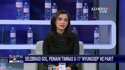 Selebrasi Gol, Pemain Timnas U-17 Mierza Nyungsep ke Parit | SAPA MALAM