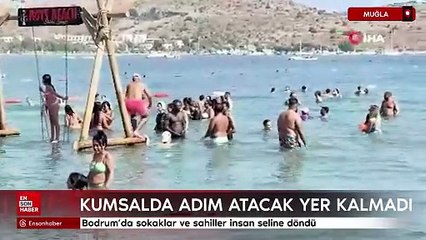 Bodrum'da sokaklar ve sahiller insan seline döndü