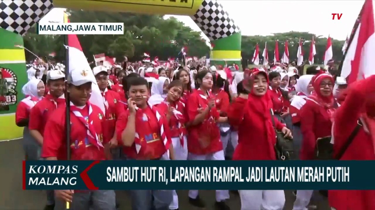 Sambut HUT RI, Lapangan Rampal Kota Malang jadi Lautan Merah Putih
