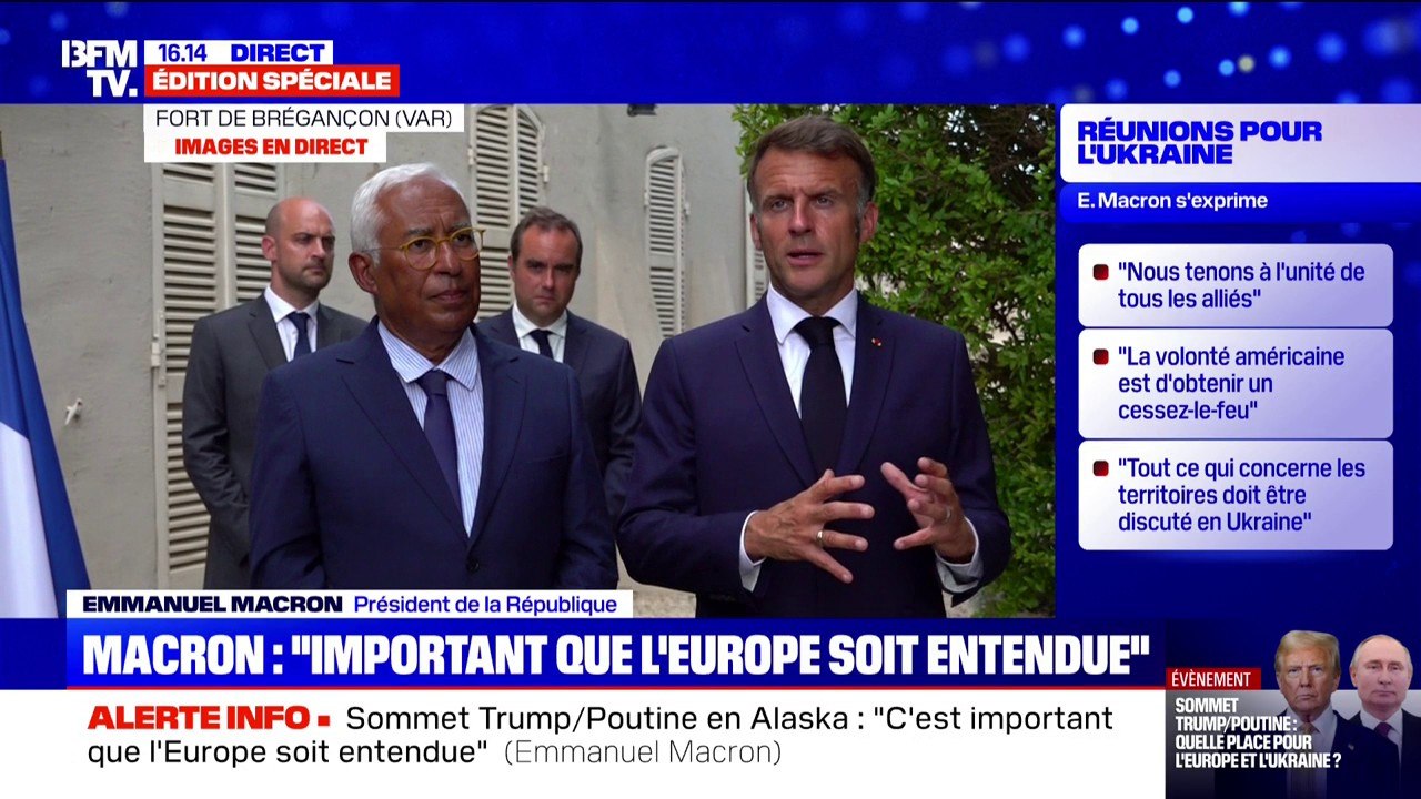 Ukraine: les concessions territoriales en Ukraine "ne peuvent être discutées sans la présence du président ukrainien", affirme Emmanuel Macron
