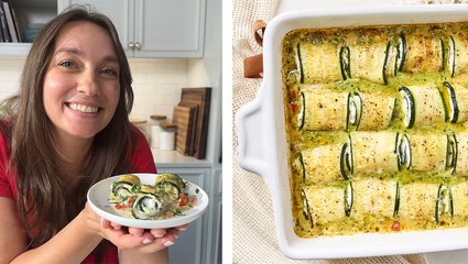 How to Make Basil-Parmesan Zucchini Roll-Ups Casserole