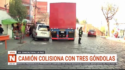 CAMIÓN COLISIONA CON TRES GÓNDOLAS