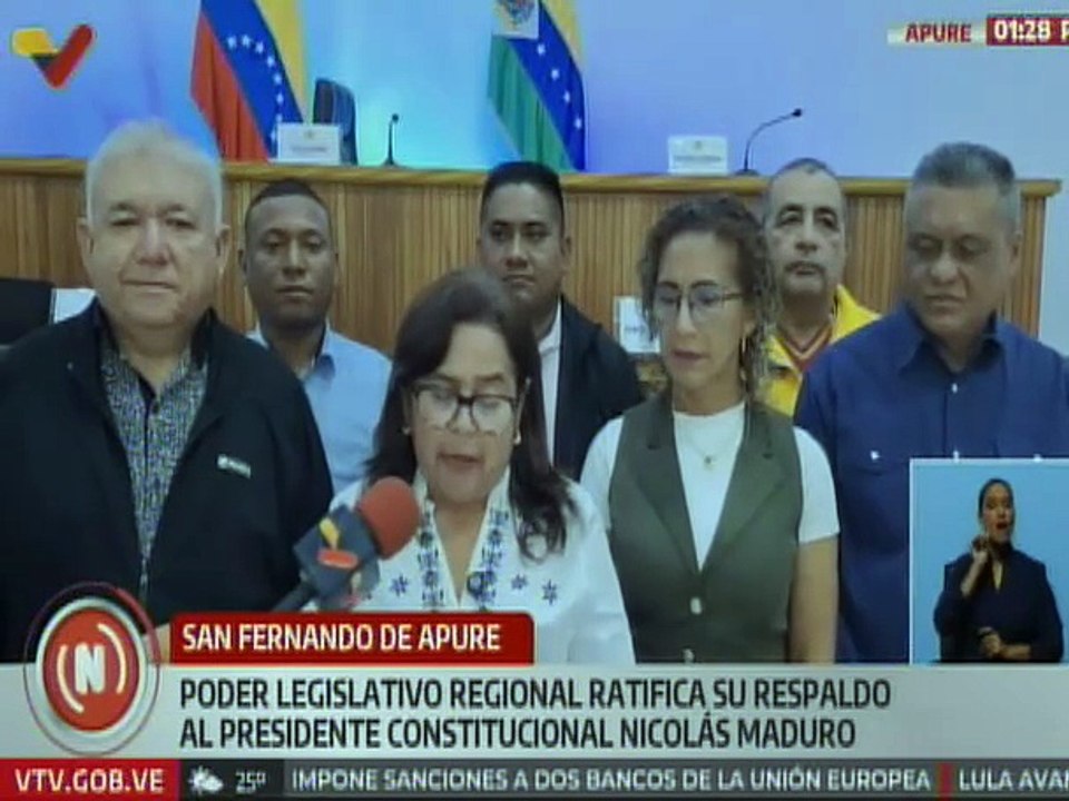 Apure | Poder Legislativo regional ratifica su respaldo al pdte. Maduro ante agresiones de EE. UU.