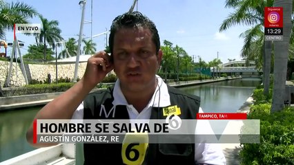 Evitan tragedia: hombre de la tercera edad es salvado de cocodrilo en Tampico