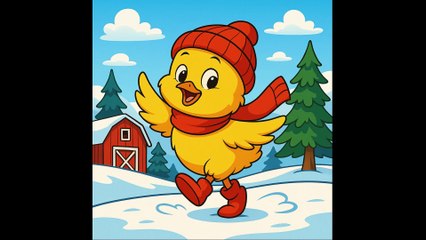 El divertido baile del pollito en la granja de invierno - Cuentos de Hadas de North Dakota