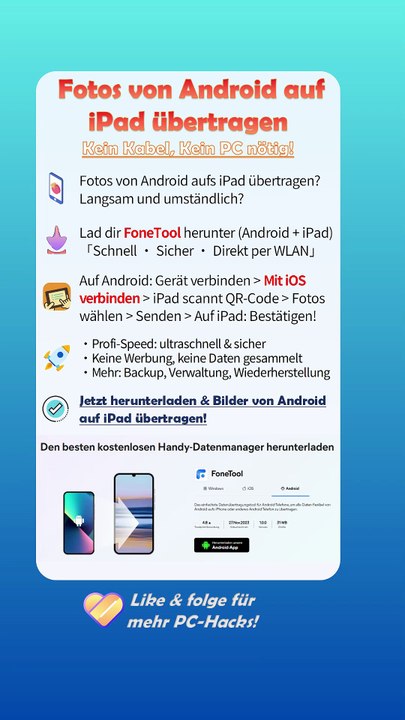 📲 Android-Fotos aufs iPad – schnell, einfach, ohne Kabel! 🔥