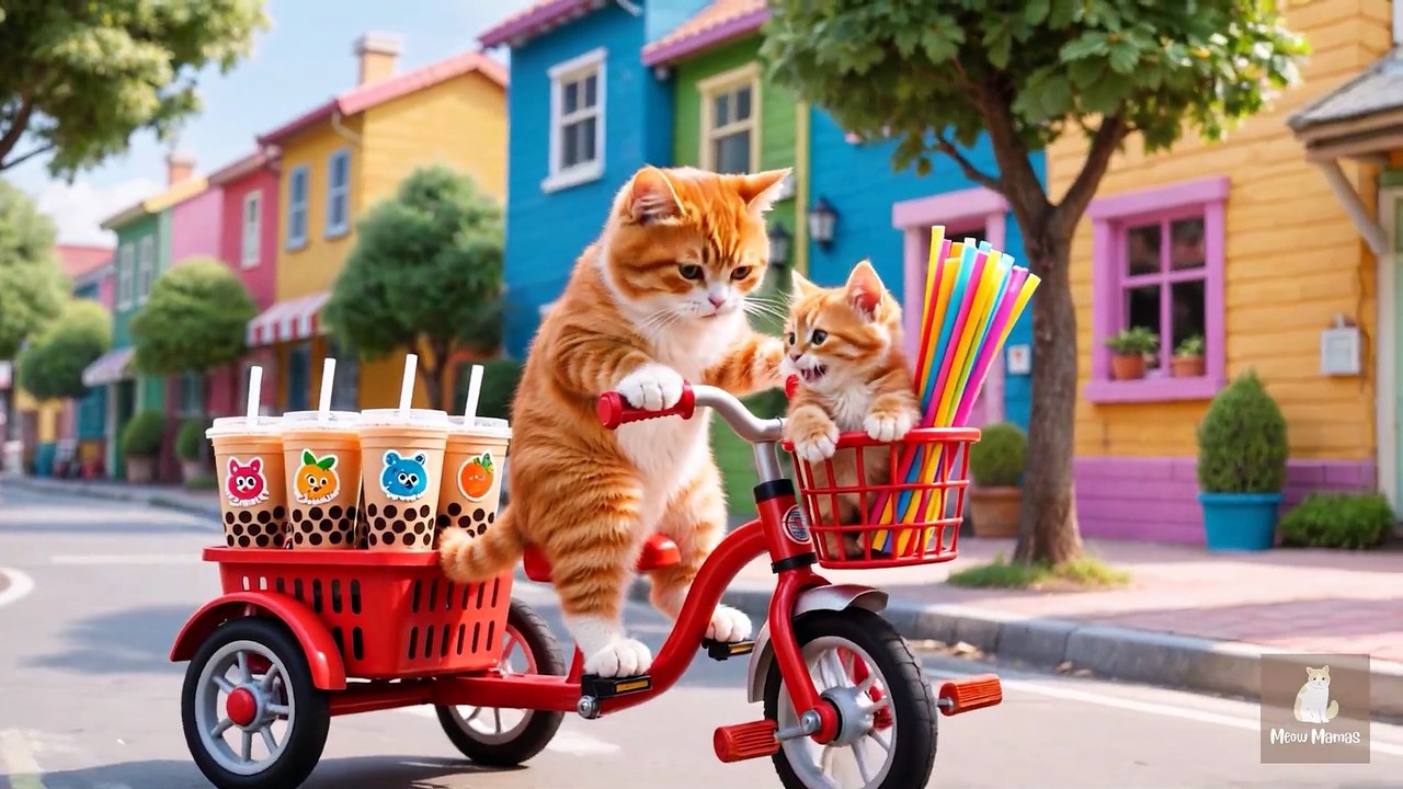 Mama Cat _ Kitten Sell Bubble Tea to Buy Kitten’s Dream Crane Toy 🐾🐱❤️ _ Heartwarming Story