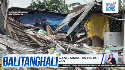 Mag-asawa, patay nang araruhin ng bus ang kanilang kainan | Balitanghali