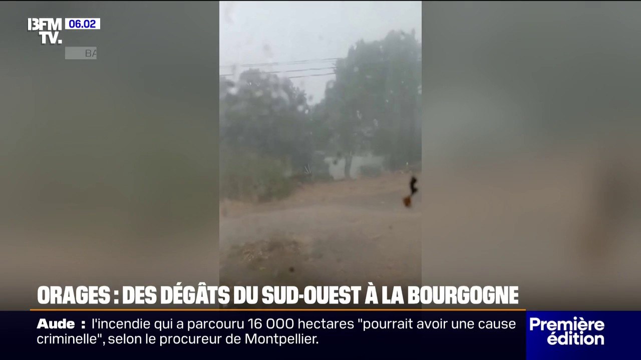 Grêle, pluie, rafales de vent: les images des orages qui ont éclaté du Sud-Ouest à la Bourgogne