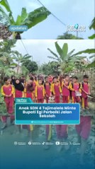 Anak SDN 4 Tajimalela di Lampung Selatan Minta Perbaikan Jalan ke Bupati Egi