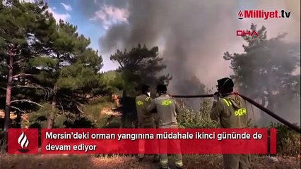 Mersin'deki orman yangınını söndürme çalışmaları ikinci gününde