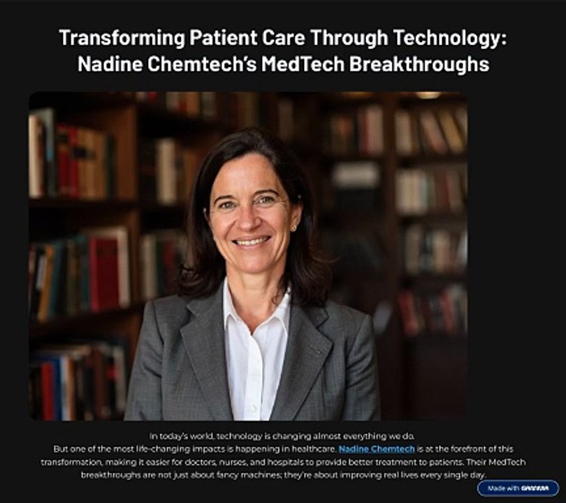 Transforming Patient Care Through Technology Nadine Chemtech’s MedTech Breakthroughs