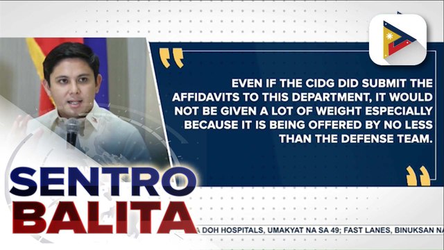DOJ, nilinaw na hindi makaaapekto sa kaso ng nawawalang sabungero ang affidavit ng ilang testigo na nasa PNP-CIDG