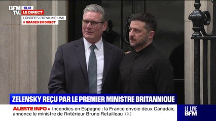 Volodymyr Zelensky reçu à Londres par le Premier ministre britannique Keir Starmer à la veille du sommet entre Donald Trump et Vladimir Poutine