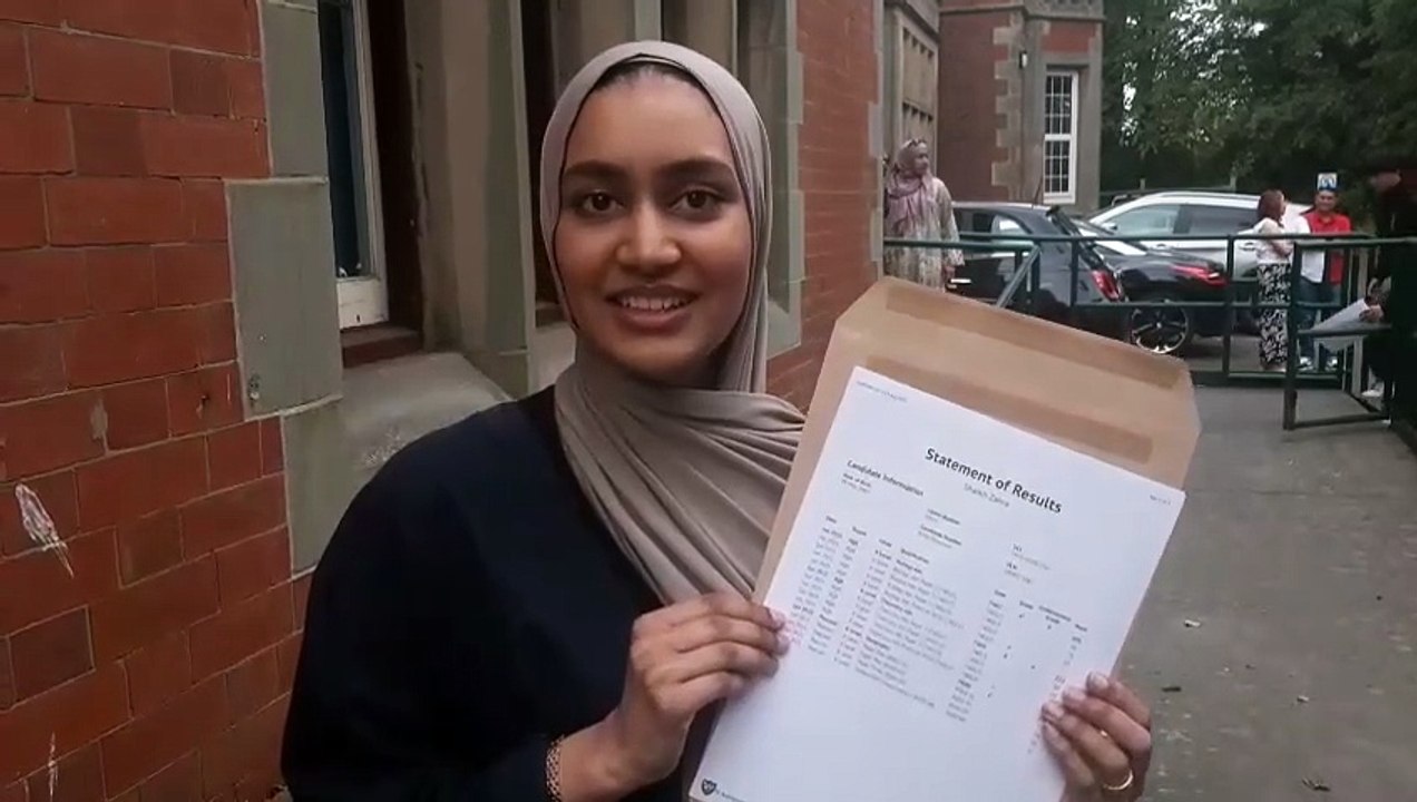 St Aidan's & St Anthony's student Zhra Shaik with her results