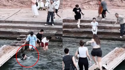 Una turista española se lanza a rescatar a un niño chino arrastrado por la corriente de un río