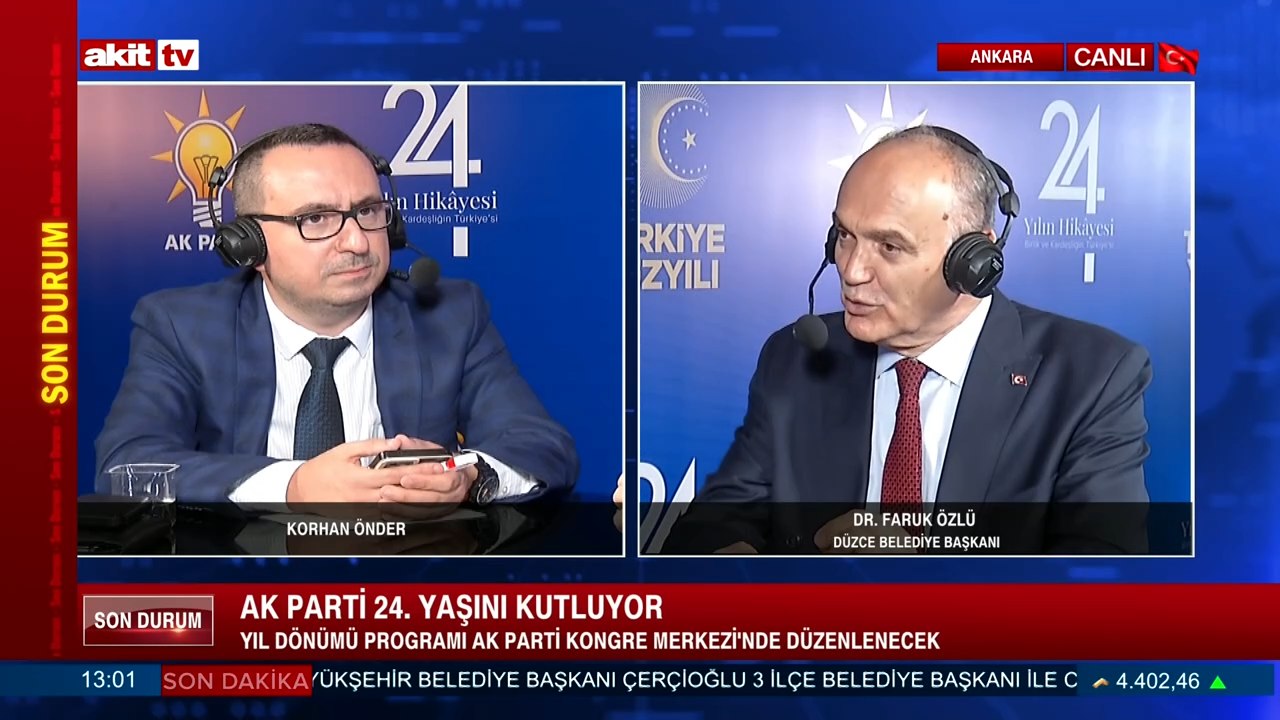 Düzce Belediye Başkanı Dr. Faruk Özlü, AK Parti'nin 24 yıllık serüvenini değerlendirdi