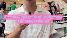 How are students in Abergavenny celebrating #alevelresults day?