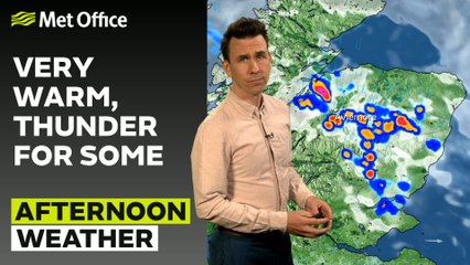 Met Office Afternoon Weather Forecast 14/08/2025 - Warm, Thundery in the North