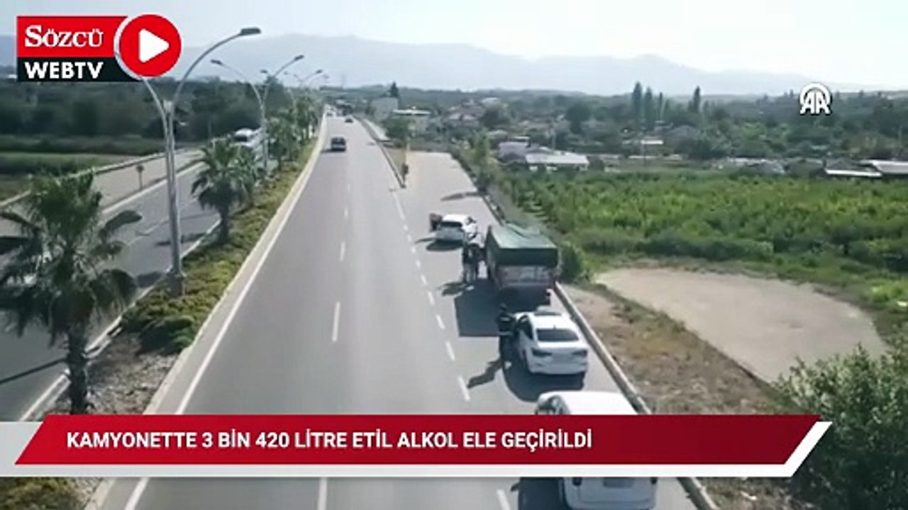 Kamyonette 3 bin 420 litre etil alkol ele geçirildi