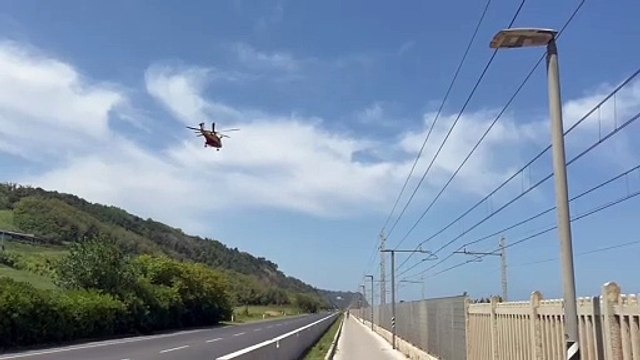 Incidente mortale a Fano, il video dei soccorsi con l'elicottero