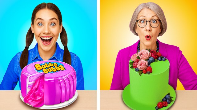 ME VS GRANDMA COOKING CHALLENGE | Cool Food Hacks by 123 GO! Universe