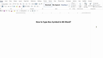 How to Type Box Symbol in MS Word