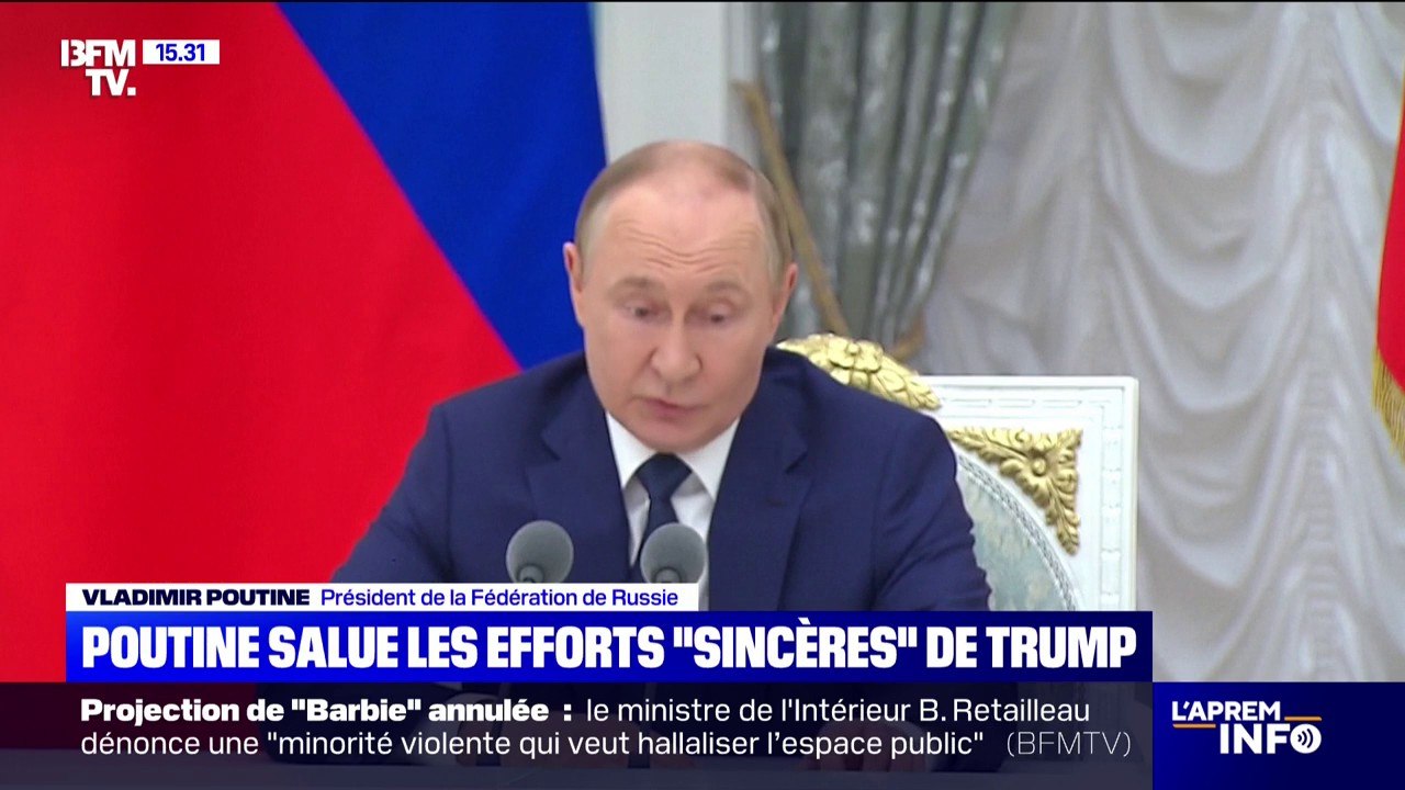 Guerre en Ukraine: à la veille du sommet en Alaska, Vladimir Poutine salue les "efforts sincères (de Washington) pour mettre fin aux hostilités"