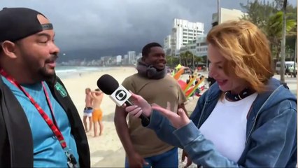 Repórter dança funk até o chão de meia e chinelo ao vivo no Encontro