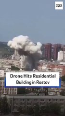 Drone Hits Residential Building In Rostov