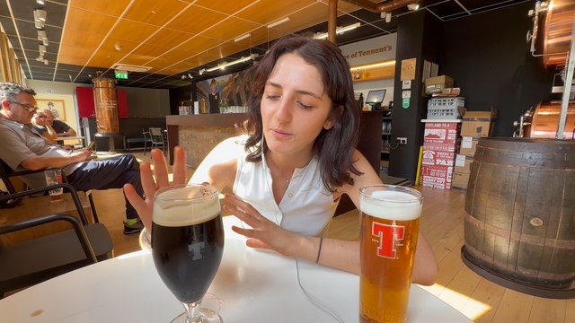 We visit the bar at Glasgow’s Tennent’s factory to try a stout and an unpasteurised pint of lager