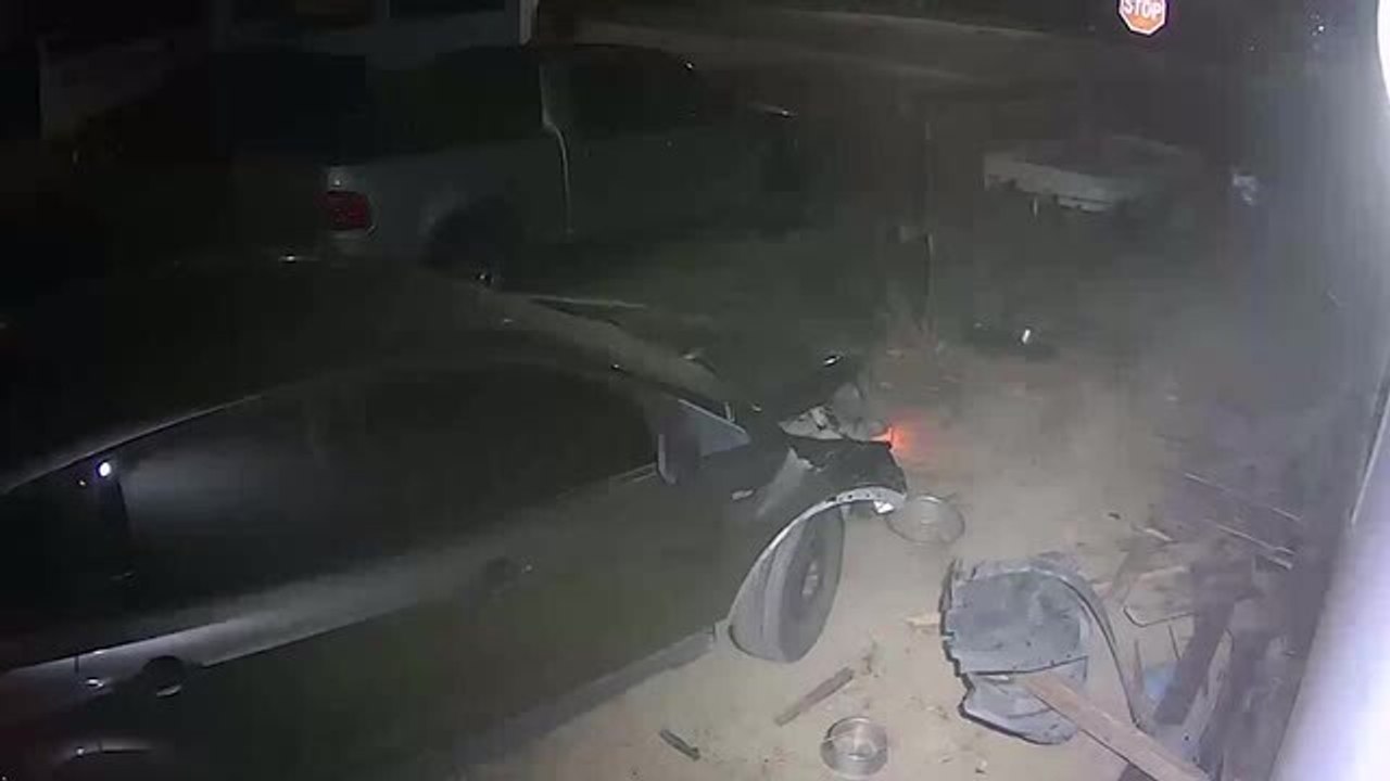 Drunk Driver Crashes Car Into House Fence