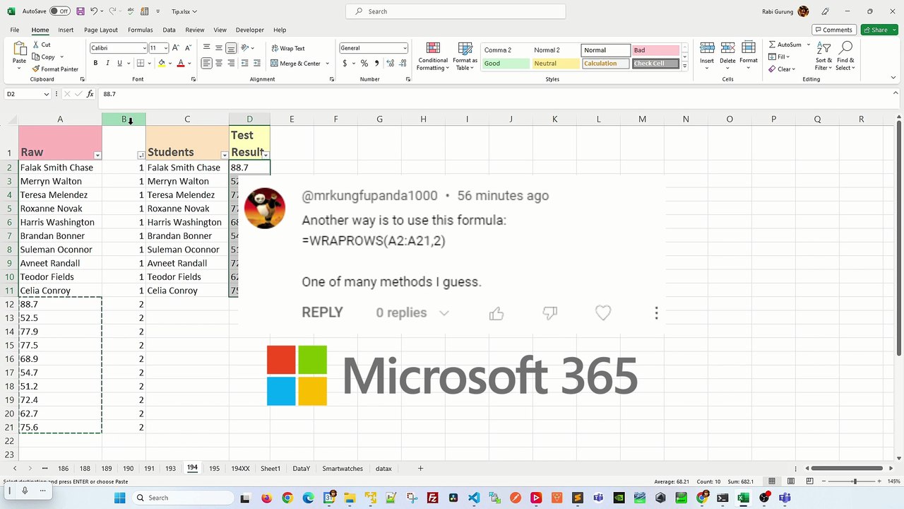 Separating Text and Numbers into Columns In Microsoft 365 - Excel Tips and Tricks