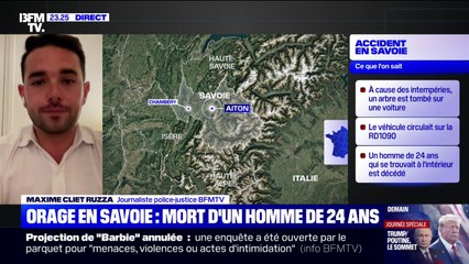Orage en Savoie: un automobiliste de 24 ans tué par la chute d'un arbre lors d'un orage, une enquête ouverte
