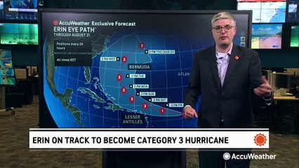 Tropical Storm Erin showing signs of intensification