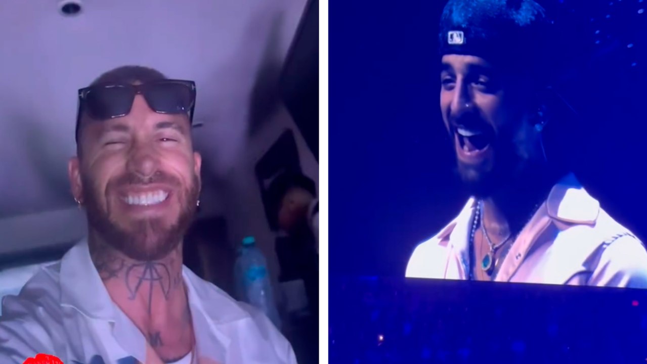 Sergio Ramos presente en el concierto de Maluma en Monterrey